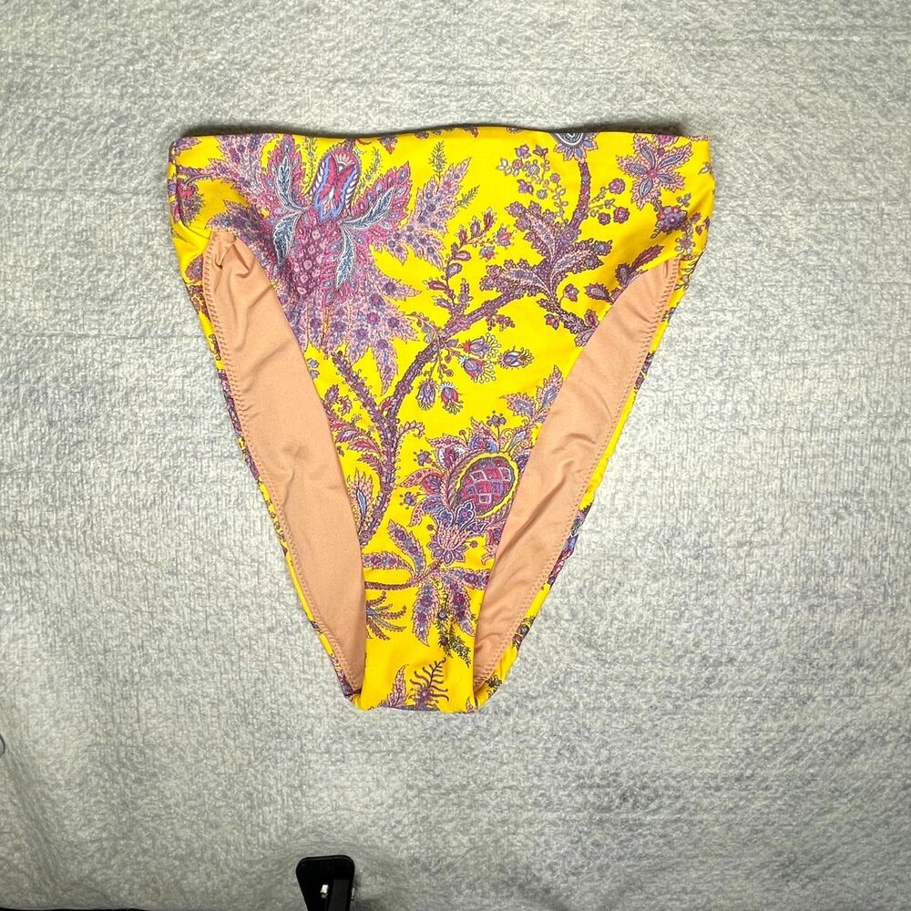 J.Crew High-rise Bikini Bottom In Ratti® Golden Paisley For Women XXS BH499 YEL